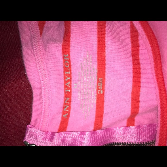 Long sleeve pink with orange stripes. Ann Taylor m - Picture 3 of 3